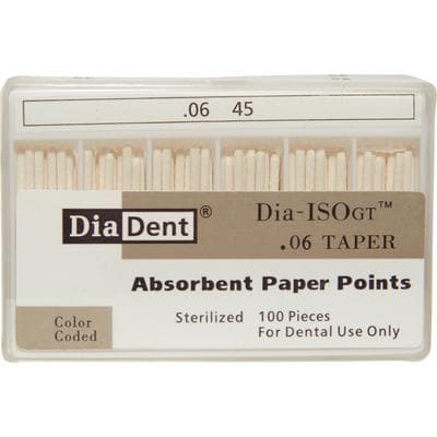 DiaDent Dia-ISO GT Absorbent Paper Points, 0.06 Taper, ISO #45, White, 100/Pkg thumbnail 5