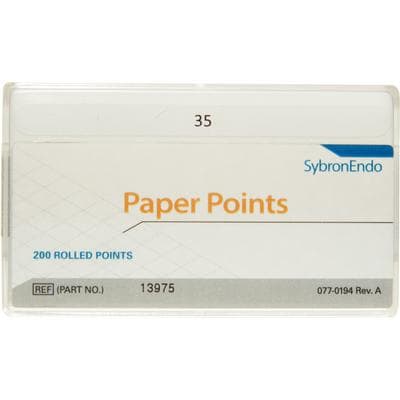 Kerr Endodontics Absorbent Paper Points, ISO #35, Standard 0.02 Taper, White, 200/Pk, #13975 thumbnail 9