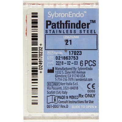 Kerr Pathfinder Stainless Steel Endodontic Hand Files, 21 mm, Approx. Size #7, Orange Handle, 6/Pk, 17023 thumbnail 22