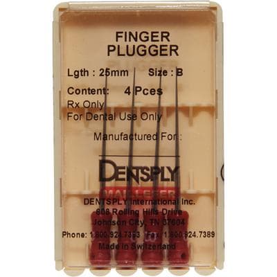 Dentsply Maillefer Finger Plugger, Size B (Red), 25 mm, Plastic Handle, Conical, 4/Box, 671711 thumbnail 13