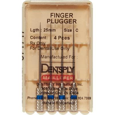 Dentsply Maillefer Finger Plugger, Size C (Blue), Metal Handle, 25 mm, Pack of 4 thumbnail 2