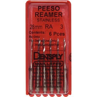 Stainless Steel Peeso Reamers, RA, 28 mm, #3, 6/Pk, 671539 thumbnail 3