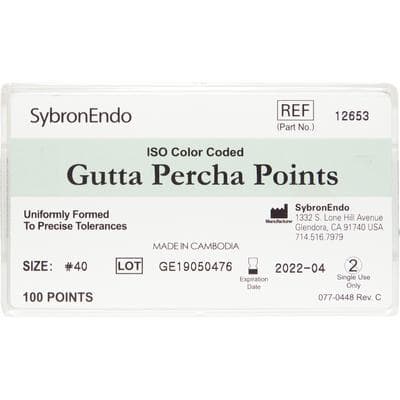 Kerr Standardized Gutta Percha Points, ISO #40, Black, 100/Box, 12653 thumbnail 8