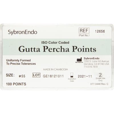 Kerr Standardized Gutta Percha Points, Size #55 (ISO Color Red), 100/Box, #12656 thumbnail 6