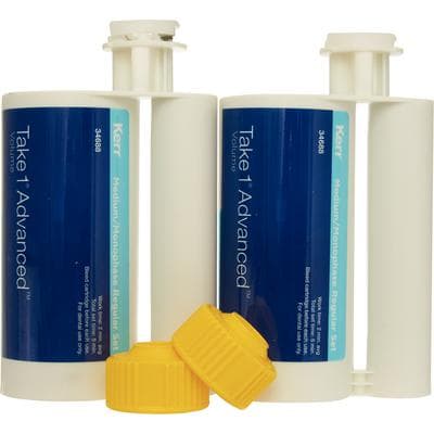 Kerr Take 1 Advanced VPS Impression Material, Volume Hard Cartridges, Medium/Monophase, Regular Set, Light Blue, 2 x 380 ml, #34688 thumbnail 8