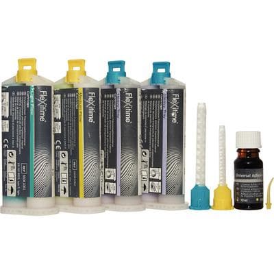 Flexitime Heavy Tray Trial Kit with Light and Medium Flow, Automix VPS Impression Material, 4 x 50 mL Cartridges, 18 Mixing Tips, 12 Intraoral Tips, Tray Adhesive thumbnail 7