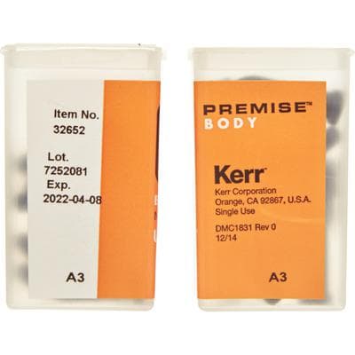 Kerr Premise Universal Nanofilled Composite, Body Shade A3, Unidose Refill, 0.2 g, 20/Pk, 32652 thumbnail 23