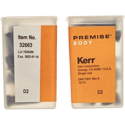 Kerr Premise Universal Nanofilled Composite, Body Shade D2, Unidose Refill, 0.2 g per Tip, 20 Tips/Box, #32663 thumbnail 16