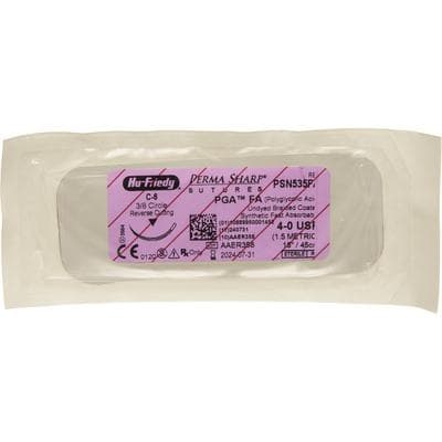 Hu-Friedy Perma Sharp PGA FA Absorbable Suture, 4-0, C-6 Reverse Cutting Needle, 3/8 Circle, 18", Undyed, 12/Box, PSN535FA thumbnail 10