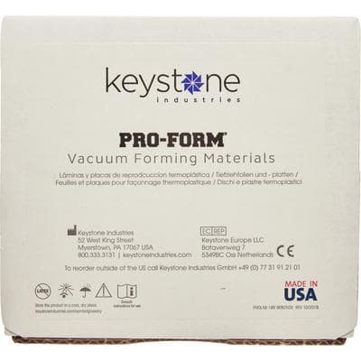 Keystone Pro-Form Soft EVA Vacuum Forming Material, Clear, .060" (1.5mm), 5" x 5" Sheets, 25/Pkg, 9597090 thumbnail 9