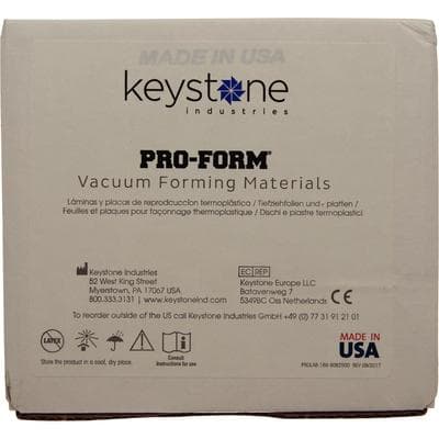 Keystone ProForm Soft EVA Vacuum Forming Sheets, Clear, .120" (3mm) Thickness, 5" x 5" (127 x 127mm), 25 Sheets/Box, 9611240 thumbnail 12