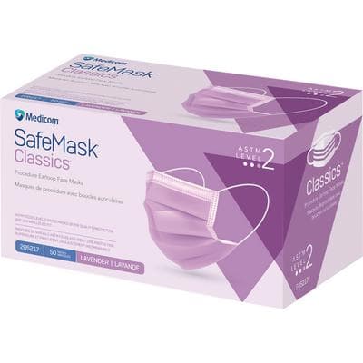 SafeMask® Classics™ Procedure Earloop Face Mask, ASTM Level 2, Latex Free, Lavender, 50/Pkg - SafeMask® Classics™ Procedure Earloop Face Mask – ASTM Level 2, Latex Free, 50/Pkg - Lavender - Image 1