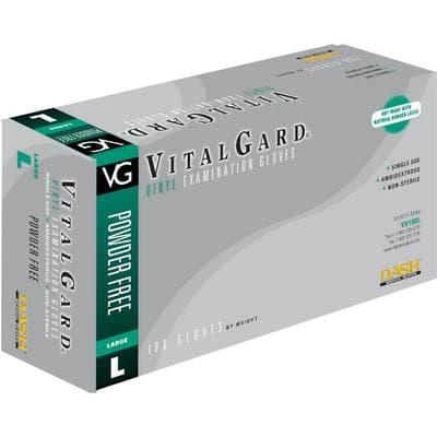 VitalGard® Vinyl Exam Gloves, Latex Free, Powder Free, Non-Sterile, Clear, Large, 100/Box thumbnail 9