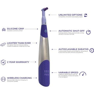 Pac-Dent ProMate CL Cordless Hygiene Handpiece Kit, 500-4000 RPM, PMCL-100 thumbnail 10