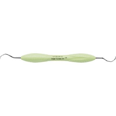 LM Curette #3/4, Langer, Double End, LM-ErgoSense® Handle, Green, 1/Pkg - LM Curette – # 3/4, Langer, LM-ErgoSense® Handle, Double End - LM Curette – # 3/4, Langer, LM-ErgoSense® Handle, Double End - Image 1