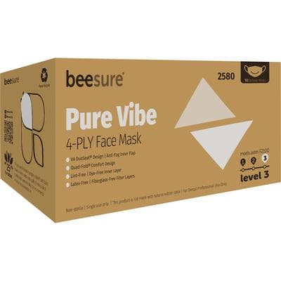 BeeSure Vibe ASTM Level 3 Earloop Face Mask, Pure White, 4-Ply, Anti-Fog, 50/Box, BE2580 thumbnail 21