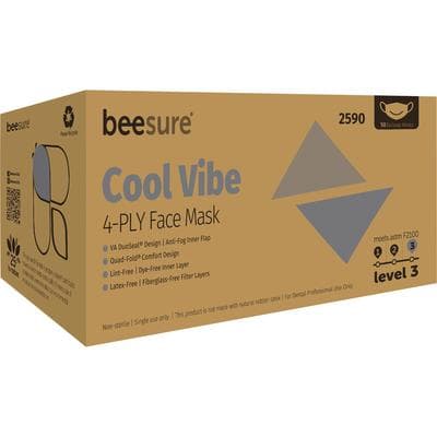 BeeSure Vibe Earloop Face Mask, ASTM Level 3, Cool Gray, 50/Box, BE2590 thumbnail 22
