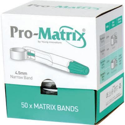 Young Dental Pro-Matrix Disposable Pre-Assembled Matrix Band, Narrow 4.5mm, Green, 50/Pk, 19000 thumbnail 21