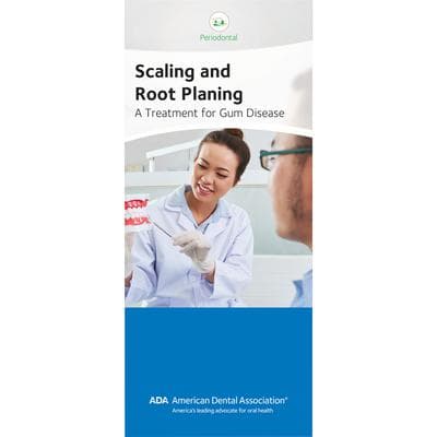 ADA® Brochures, 8 Panel, 3-7/8" W x 9" H, 50/Pkg - Scaling and Root Planing - ADA® Brochures, 8 Panel, 3-7/8 W x 9 H, 50/Pkg - Scaling and Root Planing - Image 1