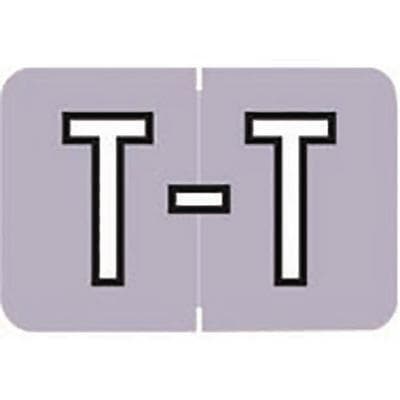 Barkley® ABKM and Sycom® Compatible Alpha File Box Label, 1-1/2" W x 1" H, Letter T, Violet, 225/Pkg - Barkley® ABKM and Sycom® Compatible Alpha File Box Label, 1-1/2 W x 1 H, 225/Pkg - T, Violet - Image 1