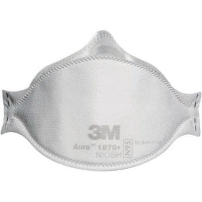 3M Aura 1870+ N95 Health Care Particulate Respirator and Surgical Mask, Flat Fold, White, 20/Box thumbnail 22