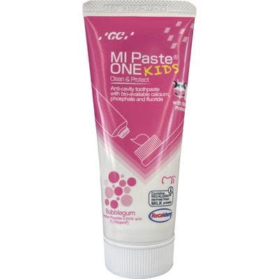 GC America MI Paste ONE Kids Toothpaste, Bubblegum, 0.2% Sodium Fluoride, 46g (35mL) Tube, 10/Box, 437150 thumbnail 11