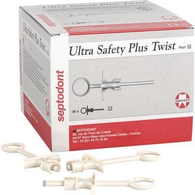 Septodont Ultra Safety Plus Twist XL Pre-Sterilized Single-Use Syringe Handles, White, 50/Box, 01N3500 thumbnail 13
