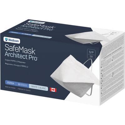 SafeMask® Architect Pro™ N95 Surgical Respirator, Latex Free, White, Medium, 50/Pkg - SafeMask® Architect Pro™ N95 Surgical Respirator – Latex Free, White, 50/Pkg - Medium - Image 1