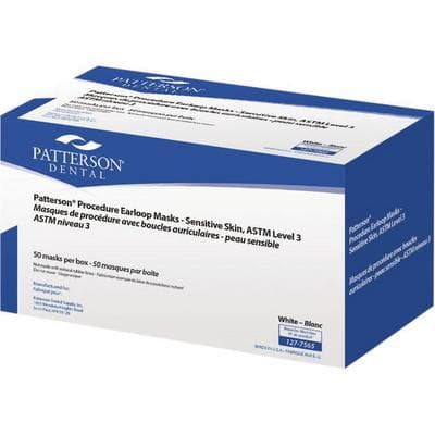 Patterson® Procedure Earloop Mask for Sensitive Skin, ASTM Level 3, White, 50/Pkg - Patterson® Procedure Earloop Mask for Sensitive Skin – ASTM Level 3, White, 50/Pkg - Patterson® Procedure Earloop Mask for Sensitive Skin – ASTM Level 3, White, 50/Pkg - Image 1