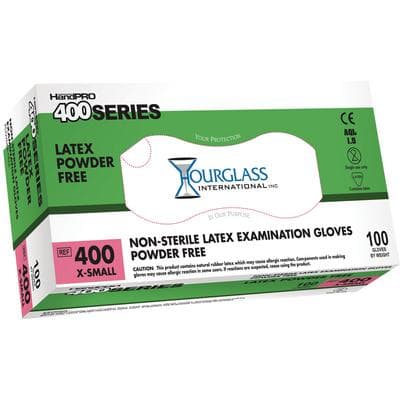 HandPRO® 400 Latex Exam Gloves, Powder Free, Non-Sterile, Extra Small, Textured, 100/Box - HandPRO® 400 Latex Exam Gloves, Powder Free - Extra Small, 100/Pkg - Image 1