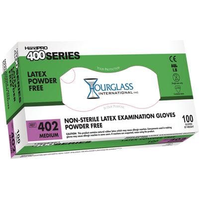 HandPRO® 400 Latex Exam Gloves, Powder Free, Non-Sterile, Medium, Textured, 100/Box - HandPRO® 400 Latex Exam Gloves, Powder Free - Medium, 100/Pkg - Image 1
