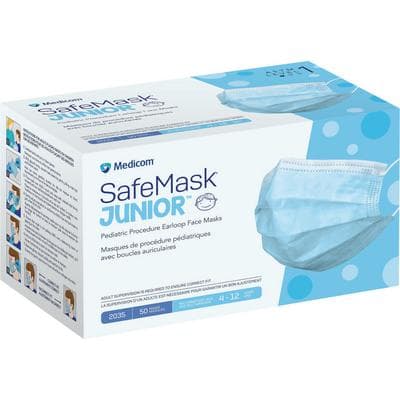 SafeMask™ Junior Procedure Earloop Face Mask, ASTM Level 1, Latex Free, Blue, 50/Pkg - SafeMask™ Junior Procedure Earloop Face Mask – ASTM Level 1, Latex Free, Blue, 50/Pkg - SafeMask™ Junior Procedure Earloop Face Mask – ASTM Level 1, Latex Free, Blue, 50/Pkg - Image 1