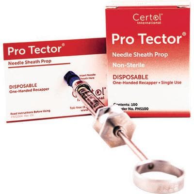 ProTector Needle Sheath Prop, Disposable, One-Handed Recapping, 2.5" x 3.25", 100/Box, PNS100 thumbnail 5