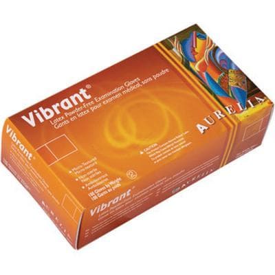 Aurelia Vibrant Latex Exam Gloves, Powder Free, Textured, Non-Sterile, Extra Small, 100/Box, 98225 thumbnail 3
