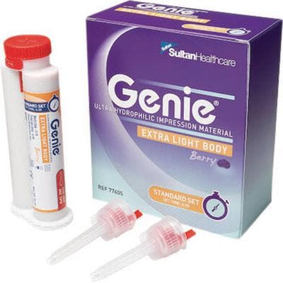 Genie VPS Impression Material, Extra Light Body, Regular Set, Berry Flavor, 2 x 50 mL Cartridges with Mixing and Intraoral Tips thumbnail 4