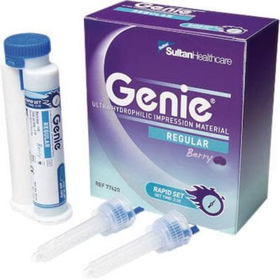 Genie® VPS Impression Material, Regular Body, Rapid Set, Berry Flavor, 2 x 50 mL Cartridges with Mixing Tips thumbnail 4