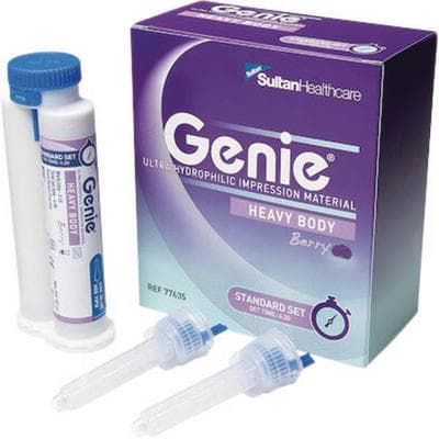 Sultan Genie VPS Impression Material, Heavy Body, Regular Set, Berry Flavor, 2 x 50 mL Cartridges with Mixing Tips thumbnail 4