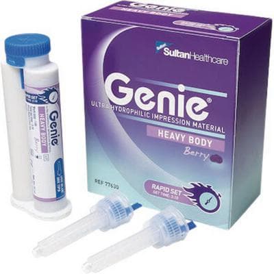 Genie® VPS Impression Material Heavy Body Rapid Set, Berry Flavor, 2 x 50 mL Cartridges with Mixing Tips thumbnail 4