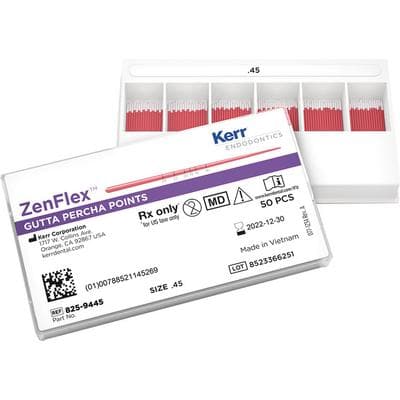 ZenFlex Gutta Percha Points, .06 Taper, Size #45 (0.45 Tip), White, ISO Color-Coded, 50/Pack, 825-9645 thumbnail 8