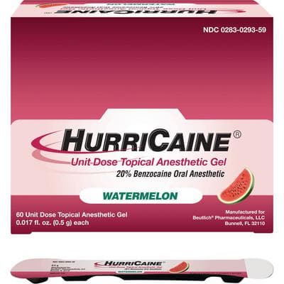 HurriCaine® Topical Anesthetic Gel, 20% Benzocaine, Unit Dose, Watermelon, 0.5 g Each, 60/Bx thumbnail 2