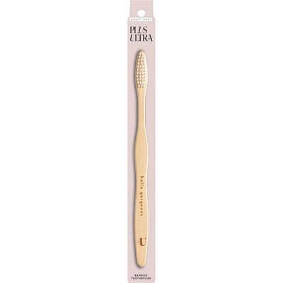 Plus Ultra Bamboo Toothbrush, Adult - Hello Gorgeous, Soft Tapered Nylon Bristles, Natural, 12/Pkg - Bamboo Toothbrush, Adult - Hello Gorgeous, 12/Pkg - Image 1