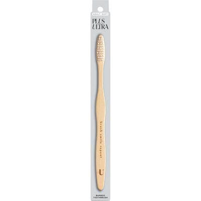 Plus Ultra Bamboo Toothbrush, Adult, Soft Tapered Nylon Bristles, Natural, 12/Pkg - Bamboo Toothbrush, Adult - Brush Smile Repeat, 12/Pkg - Image 1