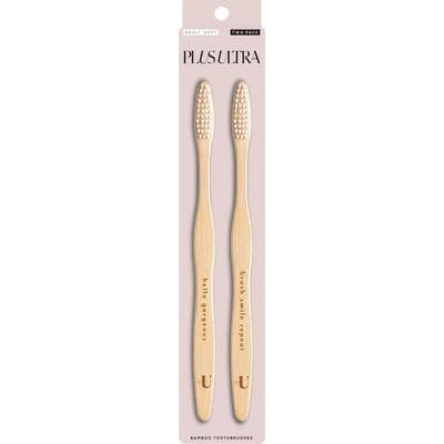 Plus Ultra Bamboo Toothbrush, Adult, Soft Bristles, Natural, 24/Pkg - Bamboo Toothbrush, Adult - Plus Ultra Logo, 24/Pkg - Image 1