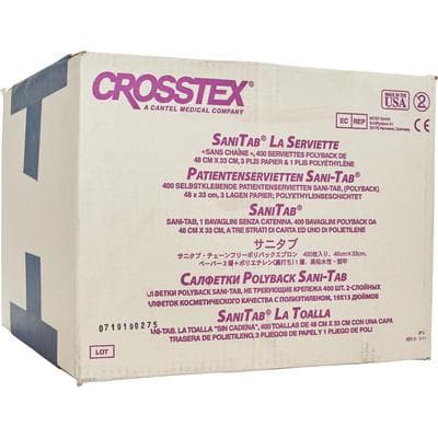 Crosstex Sani-Tab Chain-Free Patient Towels, 2-Ply Tissue/1-Ply Poly, Dusty Rose, 13" x 19", 400/Case, WEXDRT thumbnail 12