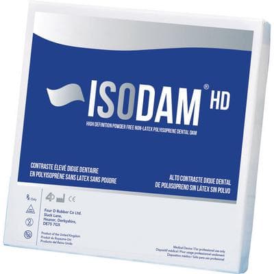 Isodam HD Polyisoprene Non-Latex Dental Dam, 6" x 6", Medium Gauge, Royal Blue, 15/Box, ISOHDB01800615 thumbnail 10