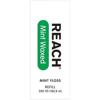 Reach Waxed Dental Floss Refill, Mint, 200 yd, No Dispenser, 211896400 thumbnail 13
