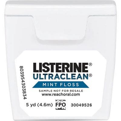 Listerine UltraClean Mint Dental Floss, Micro-Grooves Technology, 5 yd, 72/Case, 523521800 thumbnail 6