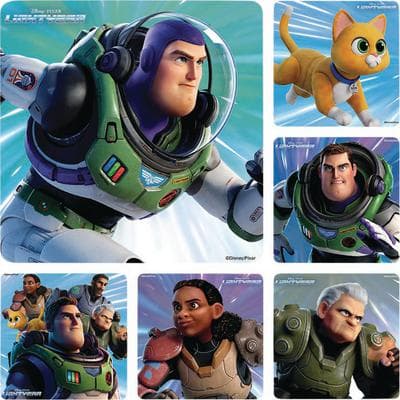Movie Licensed Stickers, Buzz Lightyear, 2-1/2" W x 2-1/2" H, 6 Designs/Roll, 100/Roll - Movie Licensed Stickers, 2-1/2 W x 2-1/2 H, 6 Designs/Roll, 100/Roll - Buzz Lightyear - Image 1