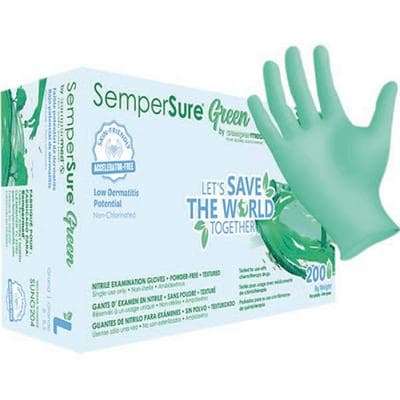 Sempermed Sempersure Green Powder Free Nitrile Exam Gloves, Medium, Textured, 200/Box, SUNG203 thumbnail 14
