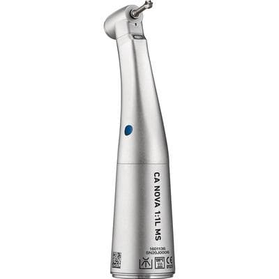 CA Nova 1:1L Micro-Series Low Speed Electric Contra Angle Handpiece, Push-Button Autochuck, with Light, Single Spray thumbnail 3